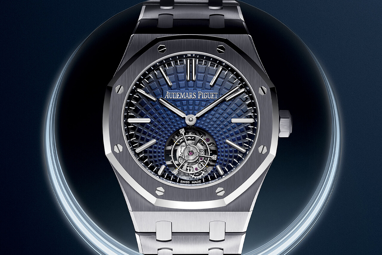 愛彼皇家橡樹自動(dòng)上鏈飛行陀飛輪鋼