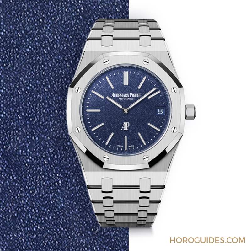 AUDEMARS PIGUET - 白金材質(zhì)的Royal Oak「JUMBO」16202BC，采用愛彼全新藍色粒紋表面