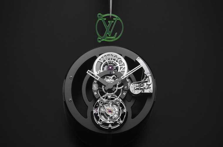 路易威登Tambour Moon飛行陀飛輪日內(nèi)瓦印記手表新增綠色與黃色藍(lán)寶石版本