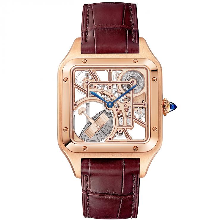 Cartier Santos-Dumont出現滑翔中的小飛機｜Santos-Dumont微型自動盤鏤空腕表