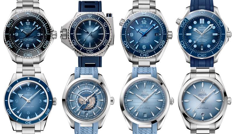 『新表』歐米茄推出8枚Seamaster 75th Anniversary Summer Blue海馬系列75周年腕表：藍色的變幻