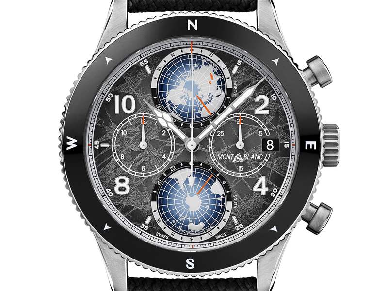 Montblanc新品亮點：1858無氧表殼世界時計時碼表，Minerva翻轉機芯計時碼表