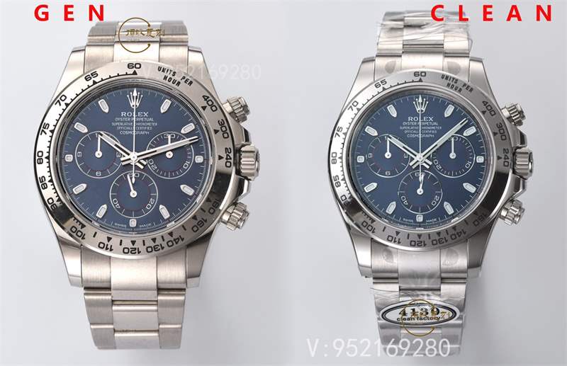 C廠Clean廠復刻勞力士新款白金藍鋼迪對比正品怎么樣,C廠迪通拿可以過專柜嗎