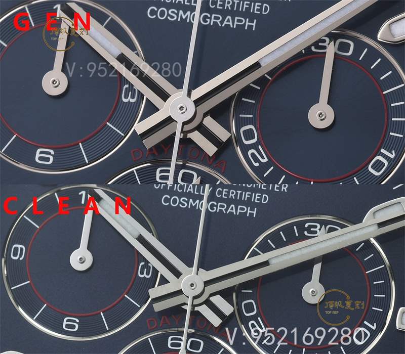 C廠Clean廠復刻勞力士新款白金藍鋼迪對比正品怎么樣,C廠迪通拿可以過專柜嗎