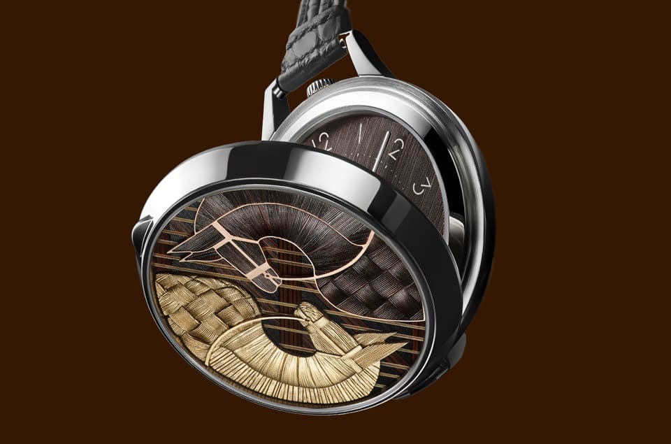 愛馬仕Slim d'Hermès懷表以馬鬃細(xì)工鑲嵌搭配雕刻工藝詮釋駿馬絲巾主題