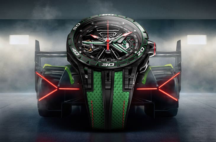 羅杰杜彼Excalibur Spider Flyback Chronograph：藍寶堅尼極速綠的腕上風暴