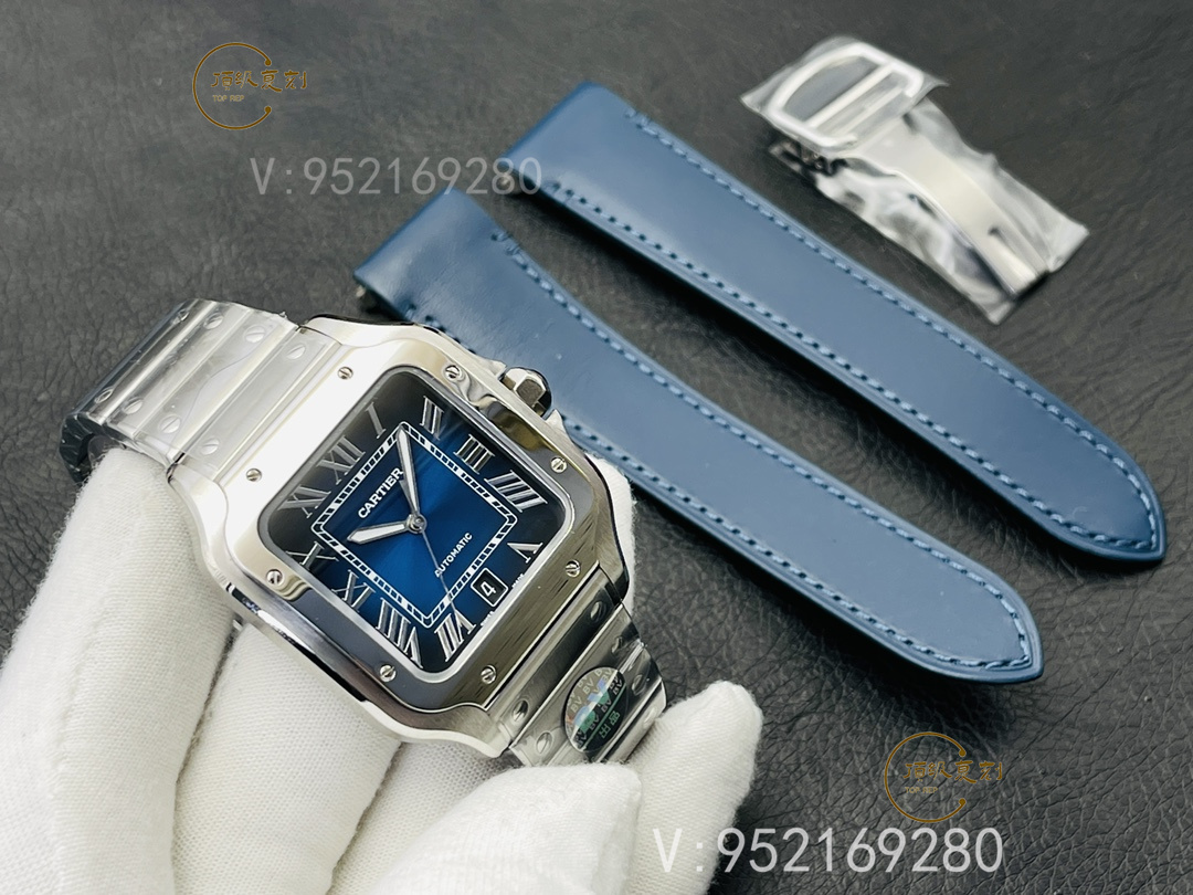 BV廠V2升級版卡地亞大號山度士WSSA0013孔雀藍腕表做工怎么樣